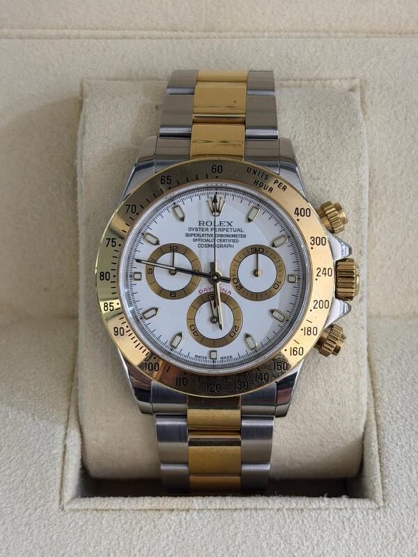 Rolex Daytona Cosmograph acciaio oro del 2002 bianco white full set con revisione 2026