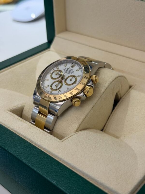 Rolex Daytona Cosmograph acciaio oro del 2002 bianco white full set con revisione 2026