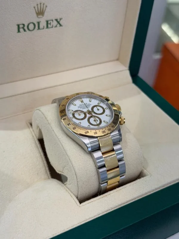Rolex Daytona Cosmograph acciaio oro del 2002 bianco white full set con revisione 2026