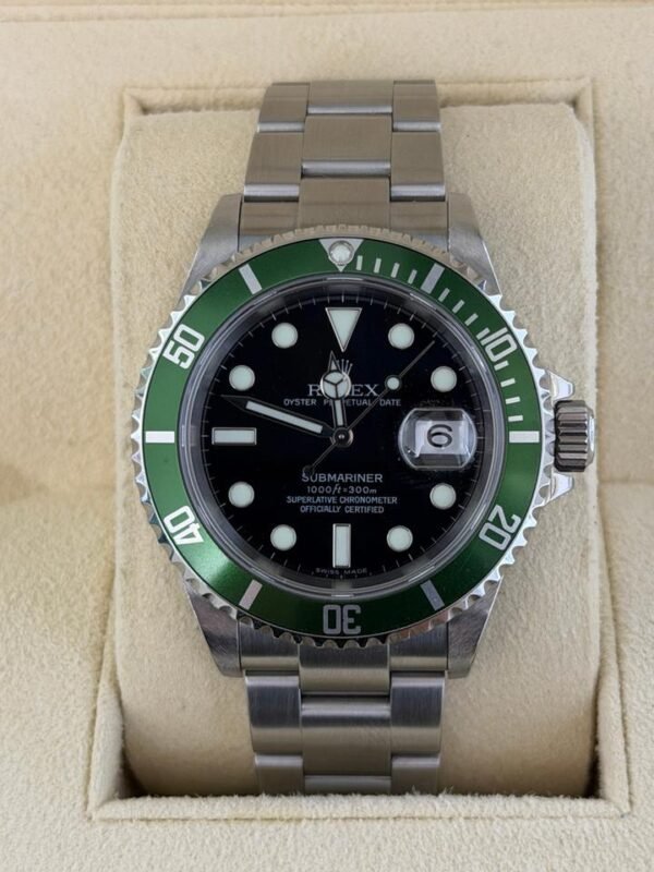 Rolex Submariner Date Kermit ghiera verde del 2005 top condition con scatola Rolex