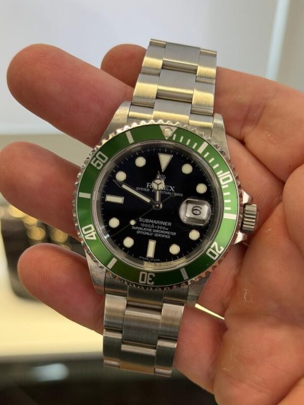 Rolex Submariner Date Kermit ghiera verde del 2005 top condition con scatola Rolex