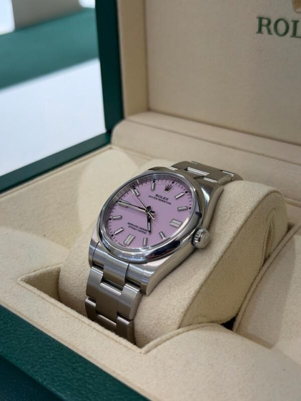 IMG_5879 Rolex Oyster Perpetual rosa pink 36mm del 2020 Italia card Verde full set excellent condition