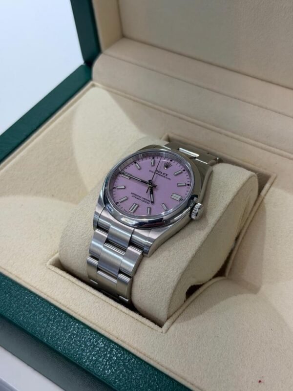 IMG_5881 Rolex Oyster Perpetual rosa pink 36mm del 2020 Italia card Verde full set excellent condition
