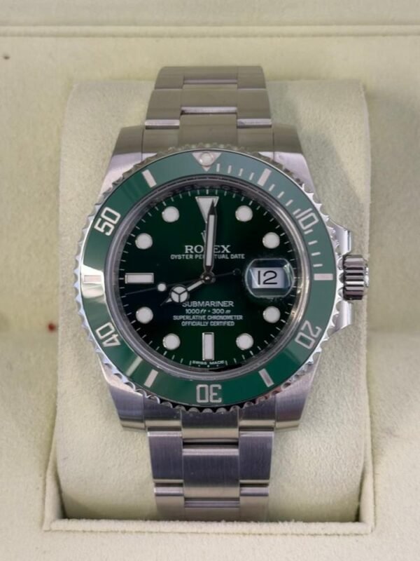 IMG_5893 Rolex Submariner Date Hulk quadrante verde del 2013 full set top condition con documenti scatola