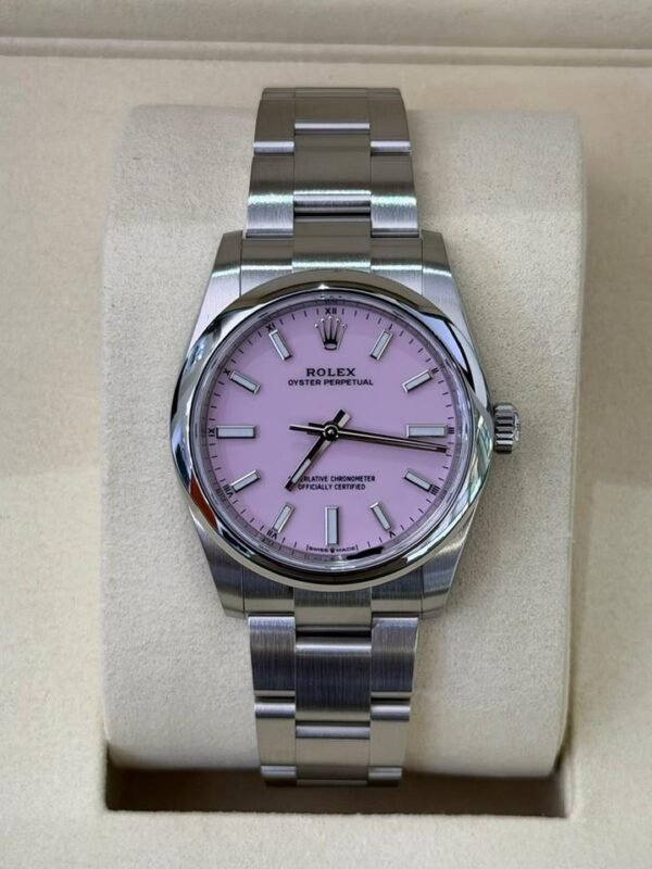 Rolex Oyster Perpetual 34mm Pink rosa NUOVO 2026 Italia full set con documenti e scatola