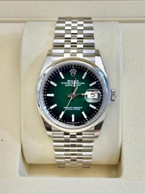 Rolex Datejust 36mm Ombre green dial NUOVO 2026 Jubilee Italia full set con documenti