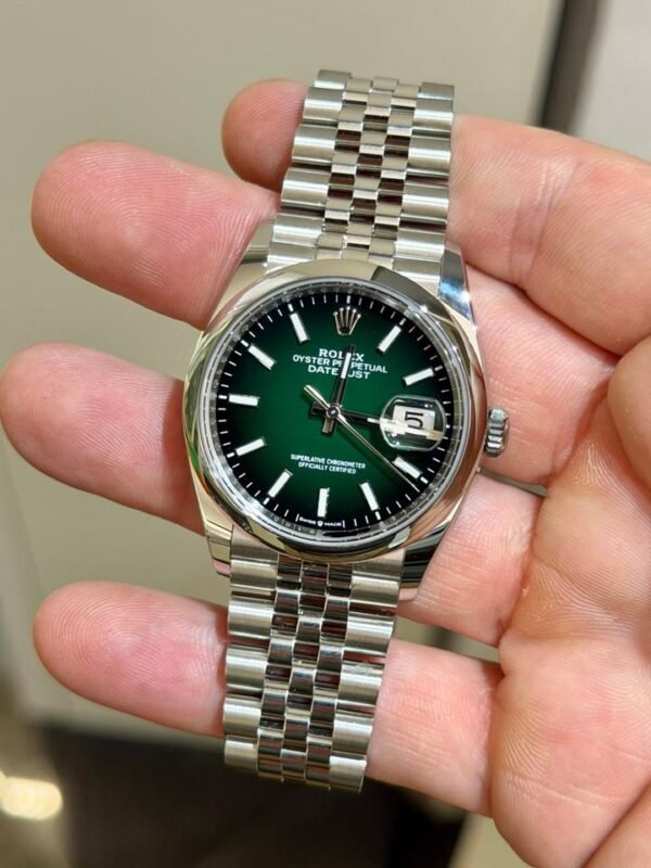 Rolex Datejust 36mm Ombre green dial NUOVO 2026 Jubilee Italia full set con documenti