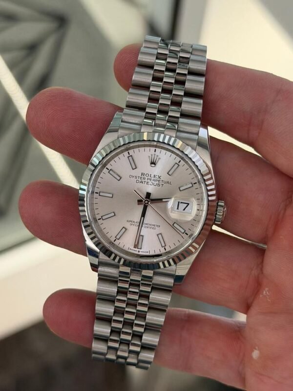 IMG_6945 Rolex Datejust 36mm Argentè 2023 Italia Jubilee full set top condition con documenti e scatola