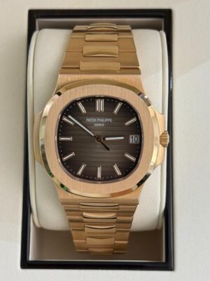 IMG_6956 Patek Philippe Nautilus NUOVO del 2017 quadrante chocolate brown dial oro rosa full set con documenti