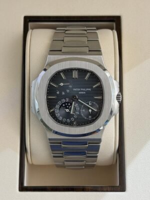 IMG_6961 Patek Philippe Nautilus Moonphase Blue 40mm del 2009 full set excellent condition con documenti scatola