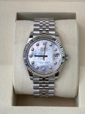 IMG_8627 Rolex Datejust 31 NUOVO 2026 Febbraio jubilee quadrante mother of pearl diamond MOP dial