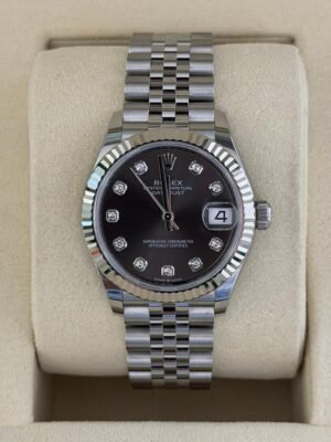 IMG_8637 Rolex Datejust 31mm dark grey in diamanti NUOVO 2026 full set con documenti e scatola
