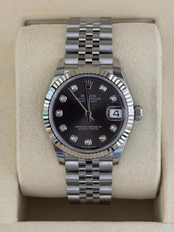 IMG_8637 Rolex Datejust 31mm dark grey in diamanti NUOVO 2026 full set con documenti e scatola