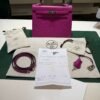 Hermès Kelly 25 Sellier epsom Rose porpose ( pourpre )second hand hardware palladio del 2018 con fattura d’acquisto.