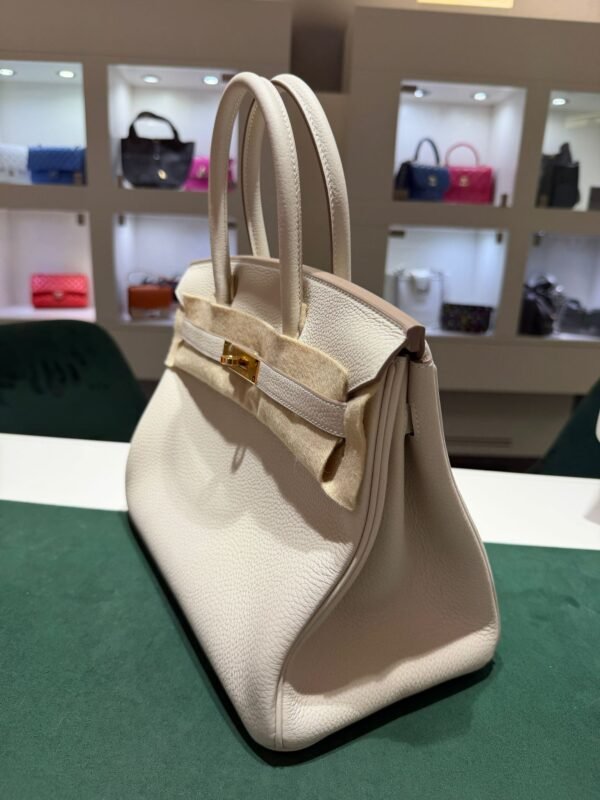 Hermès Birkin 30 retourne veau togo colore craie ( gesso ) stampa G NUOVA 2026 hardware dorato