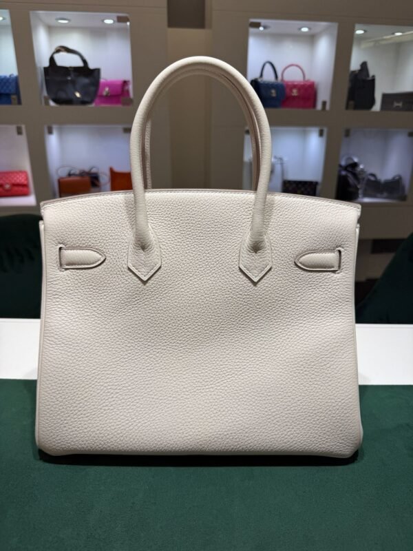 Hermès Birkin 30 retourne veau togo colore craie ( gesso ) stampa G NUOVA 2026 hardware dorato