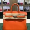 Hermès Birkin 25 veau swift color tangerine ( arancio )stampa G NUOVA Agosto 2026 hardware palladio