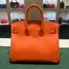 Hermès Birkin 25 veau swift color tangerine ( arancio )stampa G NUOVA Agosto 2026 hardware palladio
