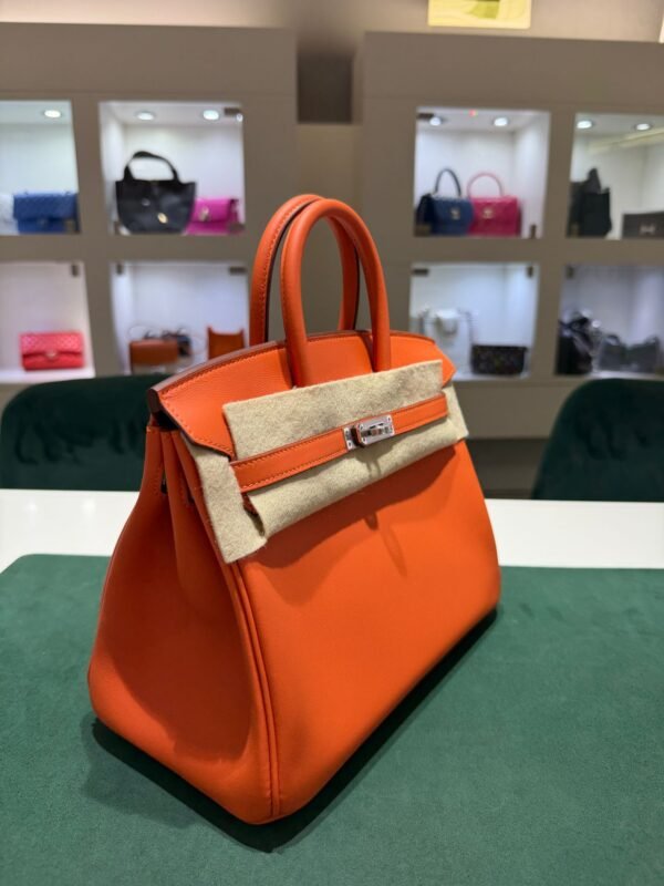 Hermès Birkin 25 veau swift color tangerine ( arancio )stampa G NUOVA Agosto 2026 hardware palladio