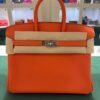 Hermès Birkin 25 veau swift color tangerine ( arancio )stampa G NUOVA Agosto 2026 hardware palladio