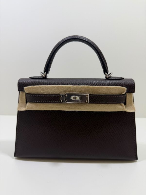 WhatsApp Image 2026-09-10 at 15.18.23 (1) Hermès mini Kelly Sellier epsom color ebene ( cioccolato tabacco ) NUOVA 2026 seriale G hardware palladio full set Full