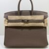 Hermès Birkin 25 retourne veau togo colore Etoupe ( Tortora ) stampa G NUOVA 2026 hardware palladio full set con scontrino ufficiale Hermè
