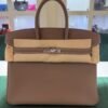 Hermès Birkin 25 retourne veau togo colore Etoupe ( Tortora ) stampa G NUOVA 2026 hardware palladio full set con scontrino ufficiale Hermè