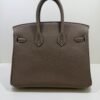 Hermès Birkin 25 retourne veau togo colore Etoupe ( Tortora ) stampa G NUOVA 2026 hardware palladio full set con scontrino ufficiale Hermè