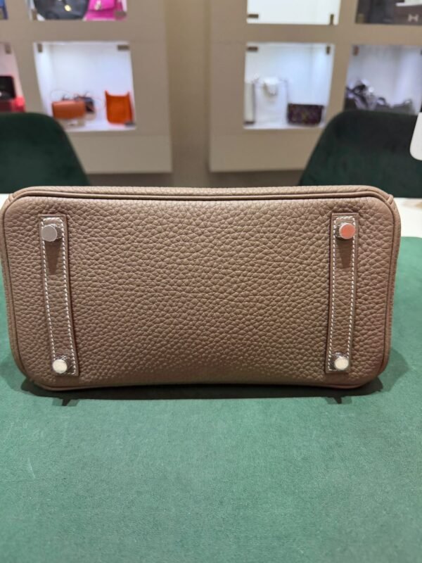 Hermès Birkin 25 retourne veau togo colore Etoupe ( Tortora ) stampa G NUOVA 2026 hardware palladio full set con scontrino ufficiale Hermè