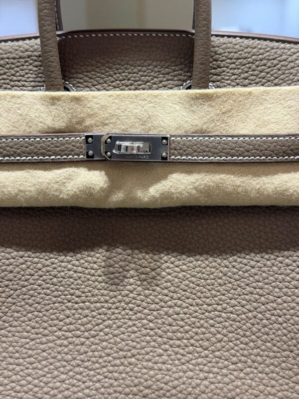 Hermès Birkin 25 retourne veau togo colore Etoupe ( Tortora ) stampa G NUOVA 2026 hardware palladio full set con scontrino ufficiale Hermè