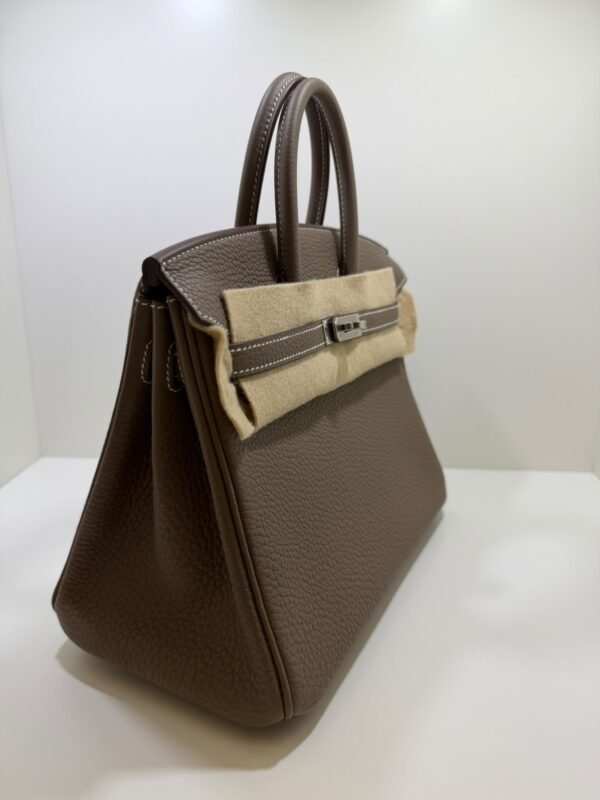 Hermès Birkin 25 retourne veau togo colore Etoupe ( Tortora ) stampa G NUOVA 2026 hardware palladio full set con scontrino ufficiale Hermè
