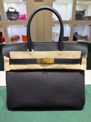 Hermès Birkin 30 retourne veau togo colore Noir ( nero ) stampa G NUOVA 2026 hardware dorato full set con scontrino ufficiale Hermès pellicole