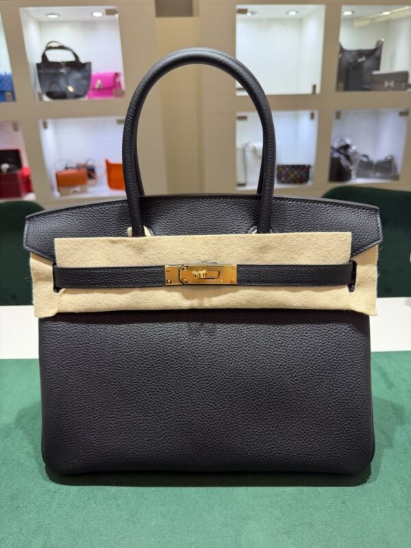 Hermès Birkin 30 retourne veau togo colore Noir ( nero ) stampa G NUOVA 2026 hardware dorato full set con scontrino ufficiale Hermès pellicole