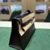 Hermès Mini Kelly II in Veau Swift colore Noir NUOVA 2026 seriale G hardware palladio full set con fattura ufficiale Hermès.