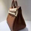Herm&egrave;s Birkin 25 retourne veau togo colore GOLD ( il pi&ugrave; richiesto ) marrone stampa G NUOVA 2026 hardware palladio full set con scontrino ufficiale