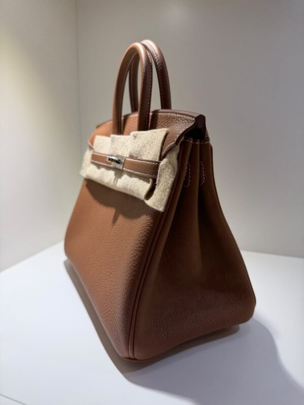 Herm&egrave;s Birkin 25 retourne veau togo colore GOLD ( il pi&ugrave; richiesto ) marrone stampa G NUOVA 2026 hardware palladio full set con scontrino ufficiale