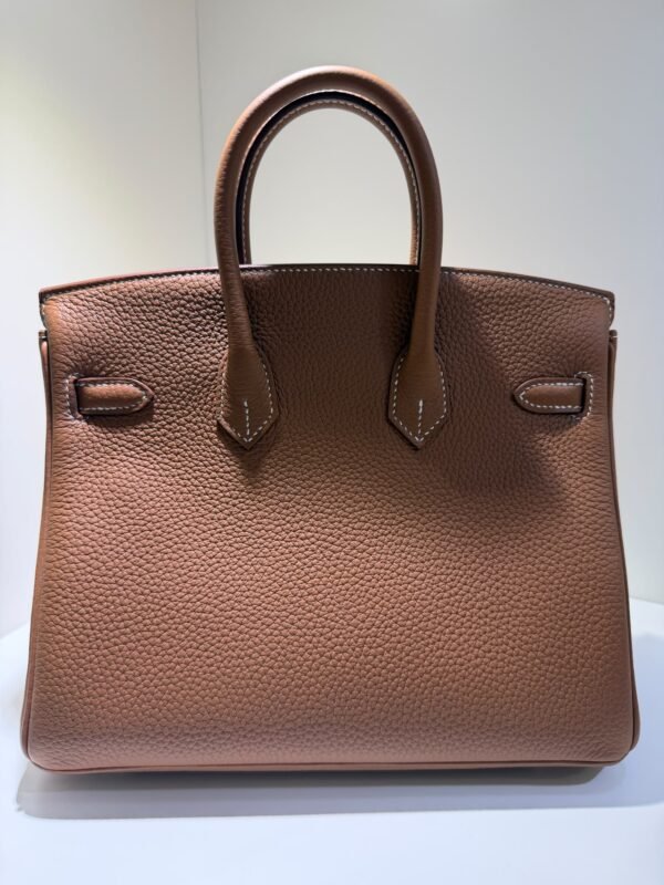 Herm&egrave;s Birkin 25 retourne veau togo colore GOLD ( il pi&ugrave; richiesto ) marrone stampa G NUOVA 2026 hardware palladio full set con scontrino ufficiale