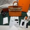 Herm&egrave;s Birkin 25 retourne veau togo colore Orange( arancio ) stampa G NUOVA 2026 hardware Palladio full set con scontrino ufficiale Herm&egrave;s