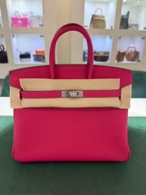 Herm&egrave;s Birkin 25 retourne veau togo colore Rose mexico ( fuxia ) stampa G NUOVA Settembre 2026 hardware palladio