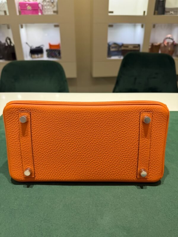 Herm&egrave;s Birkin 25 retourne veau togo colore Orange( arancio ) stampa G NUOVA 2026 hardware Palladio full set con scontrino ufficiale Herm&egrave;s