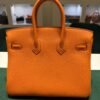 Herm&egrave;s Birkin 25 retourne veau togo colore Orange( arancio ) stampa G NUOVA 2026 hardware Palladio full set con scontrino ufficiale Herm&egrave;s