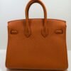Herm&egrave;s Birkin 25 retourne veau togo colore Orange( arancio ) stampa G NUOVA 2026 hardware Palladio full set con scontrino ufficiale Herm&egrave;s