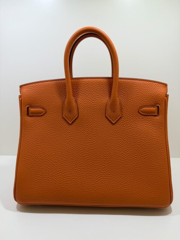 Herm&egrave;s Birkin 25 retourne veau togo colore Orange( arancio ) stampa G NUOVA 2026 hardware Palladio full set con scontrino ufficiale Herm&egrave;s