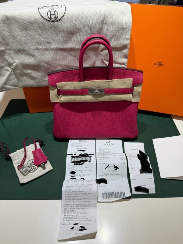 Hermès Birkin 25 retourne veau togo colore Rose mexico ( fuxia ) stampa G NUOVA Settembre 2026 hardware palladio