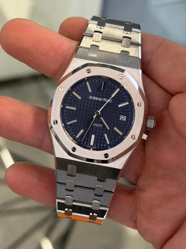 IMG_0016 Audemars Piguet Royal Oak 39mm blu solo tempo full set del 2008 excellent condition con documento scatola