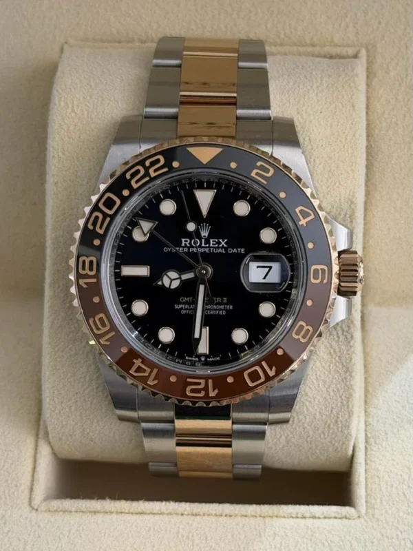 IMG_0023 Rolex GMT-Master II del 2021 Italia Rootbeer oro rosa Acciao excellent condition full set