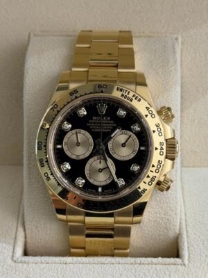 Rolex Daytona Black Diamond Dial Yellow Gold 18kt del 2025 Italia excellent condition full set