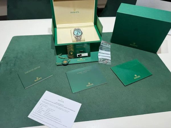 Rolex Datejust 36mm Jubilee green verde menta del 2025 Italia full set con documenti e scatol