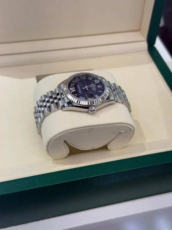Rolex Datejust 31 NUOVO 2026 Italia quadrante viola aubergine in diamanti ore 6 Jubilee full set