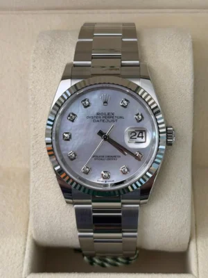Rolex Datejust 36mm mop dial madreperla in diamanti NUOVO 2021 oyster Italia full set documenti